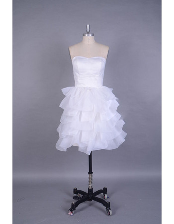 Custom Ball Gown Sweetheart Bubble Skirt Short Wedding Dresses