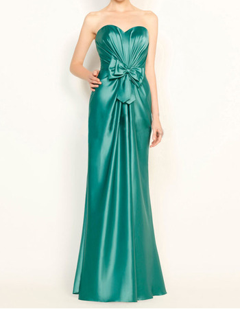 Affordable Sheath Sweetheart Floor Length Satin Evening Dresses