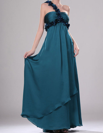 Discount Empire One Shoulder Floor Length Chiffon Evening Dresses