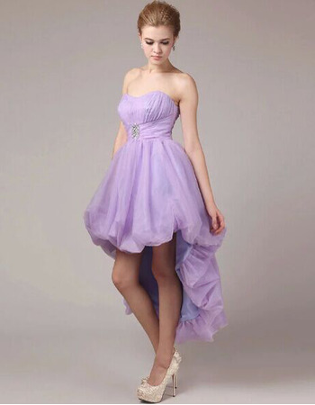 Custom A-Line Sweetheart High-Low Taffeta Organza Homecoming Dresses
