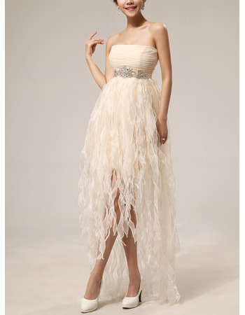 Strapless Short Chiffon Ruffle Homecoming Dresses