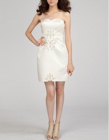 Discount Column Sweetheart Short Satin Homecoming/ Cocktail Dresses