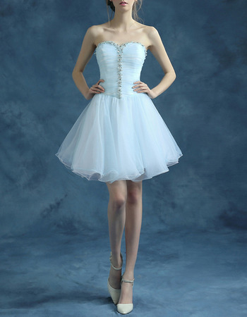 Cute A-Line Sweetheart Short Tulle Taffeta Homecoming Dresses