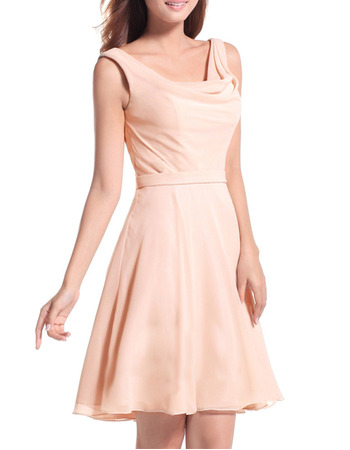 Elegant A-Line Straps Cowl Short Chiffon Homecoming/ Party Dresses