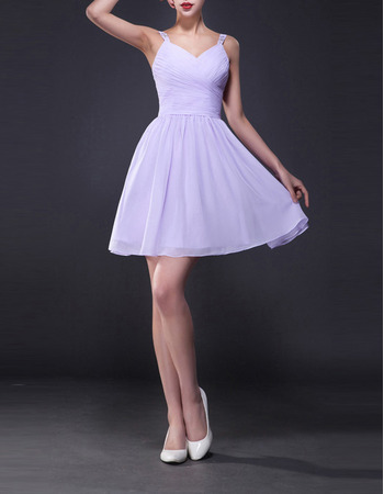 Discount A-Line Straps Sweetheart Short Chiffon Homecoming Dresses