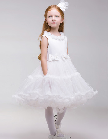 New A-Line Round-Neck Knee Length First Communion Dresses