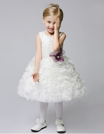 Ball Gown Knee Length Ruffle Flower Girl Dresses