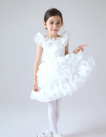 Bubble Skirt Short Ruffle First Communion Dresses