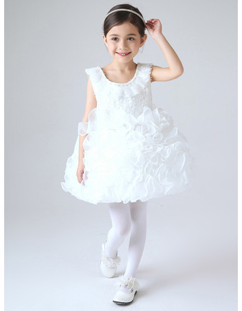 Discount Ball Gown Short Bubble Skirt Ruffle First Communion Dresses