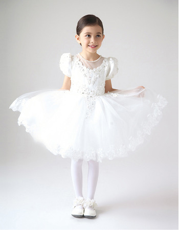 Bubble Sleeves Short Girls First Communion Dresses