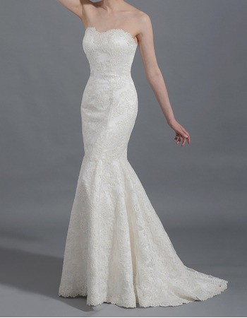 Mermaid Sweetheart Floor Length Lace Wedding Dresses