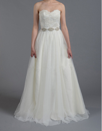 Custom A-Line Sweetheart Sleeveless Floor Length Satin Wedding Dresses