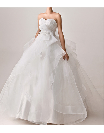 Chic Ball Gown Sweetheart Full Length Taffeta Tulle Wedding Dresses