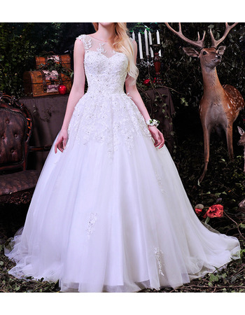 Ball Gown Chapel Train Satin Organza Wedding Dresses