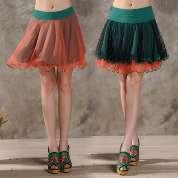 Sexy Rainbow Multi-Colored Organza Mini Skirts/ Wedding Petticoats