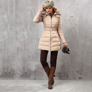 2018 Women's Fashion Fall Winter Fit Solid Long Down Coats Parkas