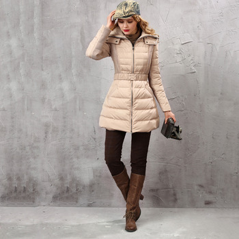 Women's Fashion Fall Winter Fit Solid Long Down Coats Parkas