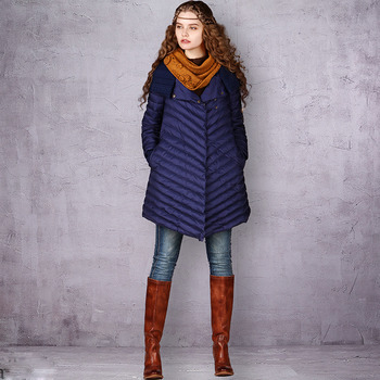 2018 Women's Fashion Winter Slim Solid Straps Long Down Coats Parkas