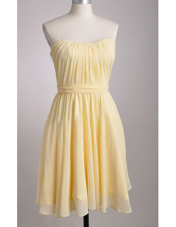 Discount Sweetheart Knee Length Chiffon Pleated Bridesmaid Dresses