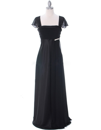 Custom Empire Square Neck Chiffon Mother Dresses with Cap Sleeves