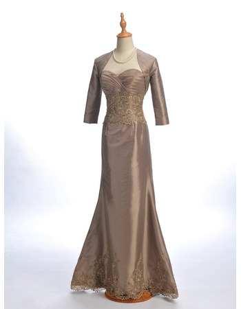 Trumpet Sweetheart Floor Length Mother Dresses with Jackets