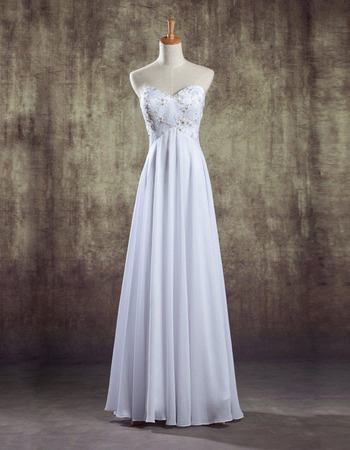 Discount Sweetheart Empire Floor Length Chiffon Wedding Dresses