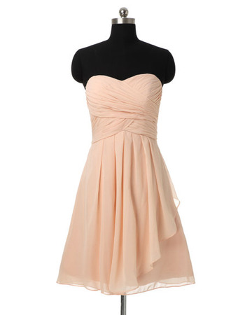 Affordable Elegant A-Line Sweetheart Short Chiffon Bridesmaid Dresses