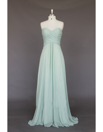 Elegant Sweetheart Sleeveless Floor Length Chiffon Bridesmaid Dresses