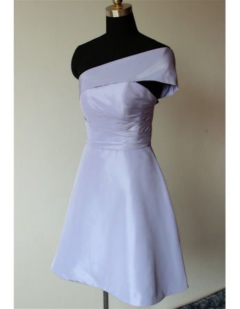 One Shoulder Mini/ Short Satin Bridesmaid Dresses
