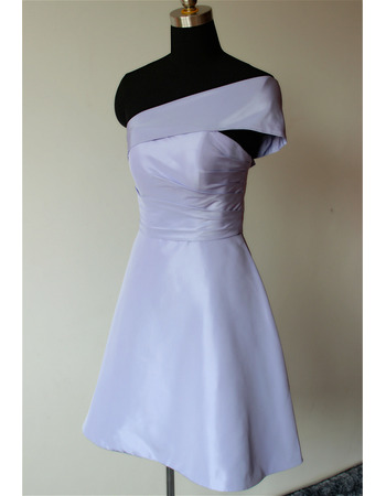 One Shoulder Mini/ Short Satin Bridesmaid Dresses