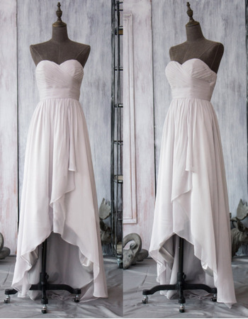 Custom Sweetheart High-Low Asymmetric Chiffon Bridesmaid Dresses