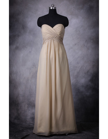 Custom Empire Sweetheart Floor Length Chiffon Bridesmaid Dresses