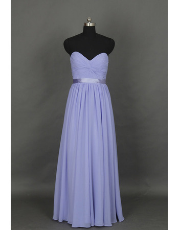 Discount Sweetheart Sleeveless Floor Length Chiffon Bridesmaid Dresses