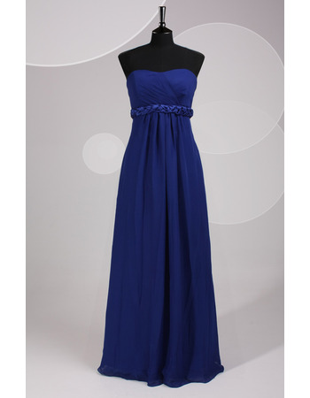 Custom Strapless Floor Length Chiffon Bridesmaid Dresses with Belts