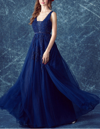 Elegant V-Neck Floor Length Organza Evening/ Prom/ Formal Dresses