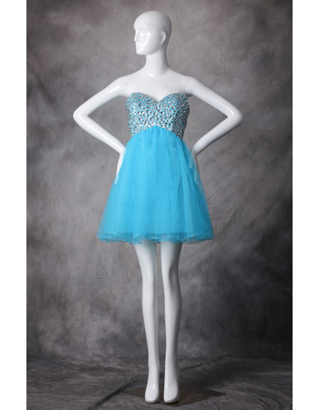 Discount A-Line Sweetheart Mini/ Short Organza Homecoming Dresses