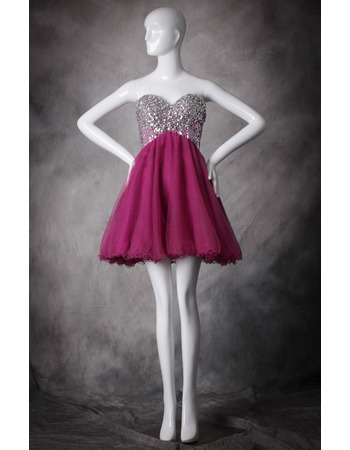 New Sweetheart Short Organza Rhinestone Homecoming Dresses