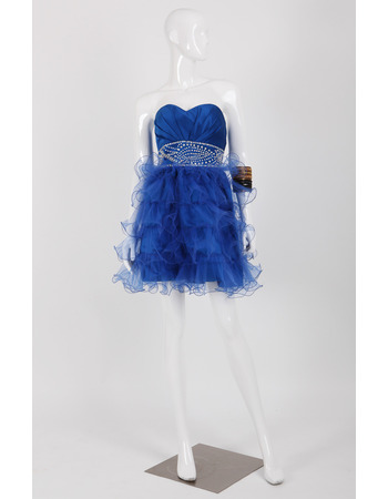 Sweetheart Short Satin Organza Homecoming Dresses