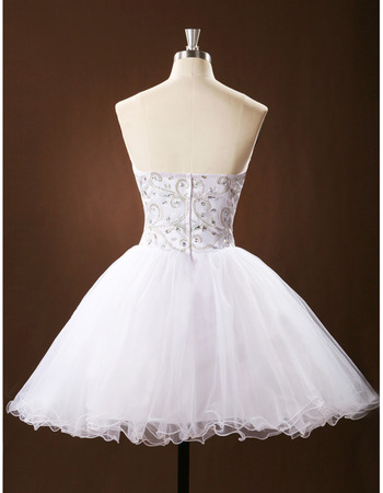 Ball Gown Sleeveless Short Lace Organza Wedding Dresses