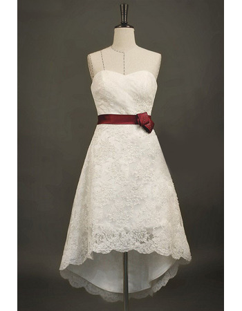 Elegant Sheath Sleeveless Knee Length Applique Short Wedding Dresses