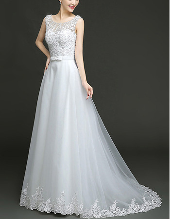 Custom A-Line Floor Length Beaded Bodice Taffeta Organza Wedding Dress