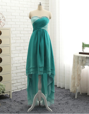 Affordable Sweetheart High-Low Chiffon Asymmetric Prom/ Evening Dress