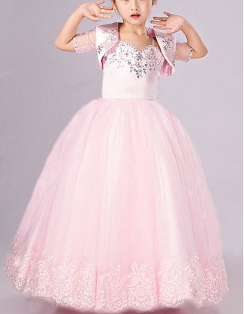 Ball Gown Floor Length Flower Girl Dresses with Jackets