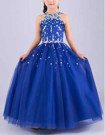 Affordable Ball Gown Sleeveless Floor Length Flower Girl Dresses