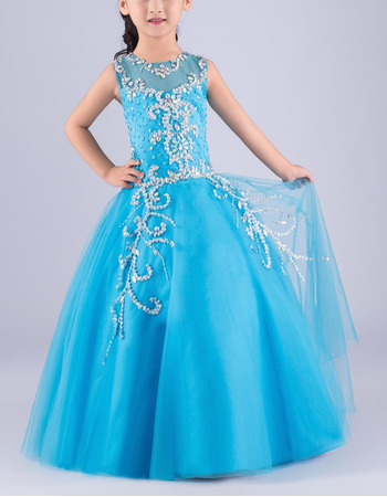 Stuning Ball Gown Sleeveless Floor Length Rhinestone Flower Girl Dress