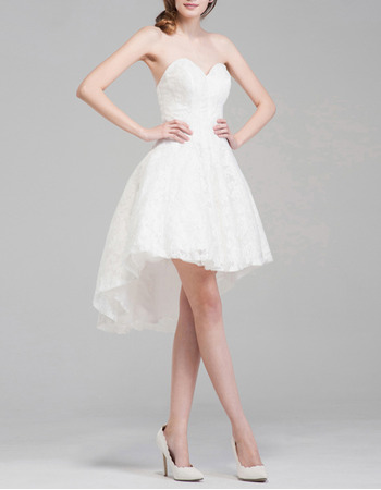 Summer Sweetheart High-Low Lace Short Petite Wedding Dresses