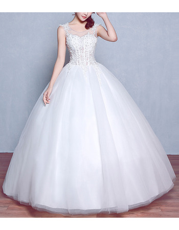 Custom Ball Gown Sleeveless Floor Length Organza Wedding Dresses