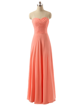 Discount Sweetheart Long Chiffon Bridesmaid/ Wedding Party Dresses