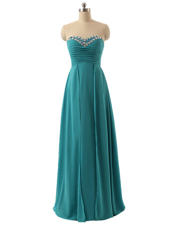 Custom Sweetheart Floor Length Chiffon Bridesmaid/ Wedding Party Dress