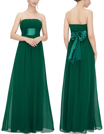 Discount Strapless Floor Length Chiffon Bridesmaid/ Wedding Party Dress